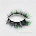 15 mm farbenfrohe Nerzwimpern grüne Farbe Nerz Wimpern